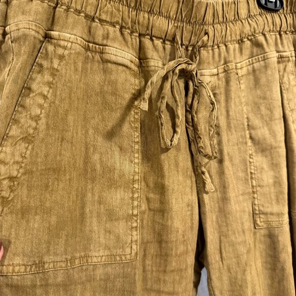 Kut from the Kloth Drawcord Waist Linen Blend Cropped Pants Size M. - Picture 2 of 8